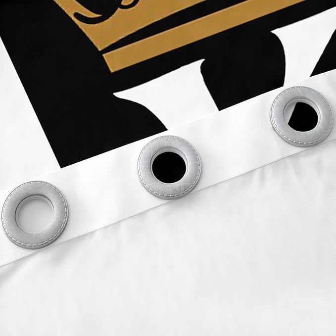 Erosebridal King and Queen Window Curtains Black and White Curtains for Adult Couple Women Men Sweet Love Decor Window Treatments Curtains Washable Fabric Window Drapes 2 Panel Set Gift 52" Wx84 L