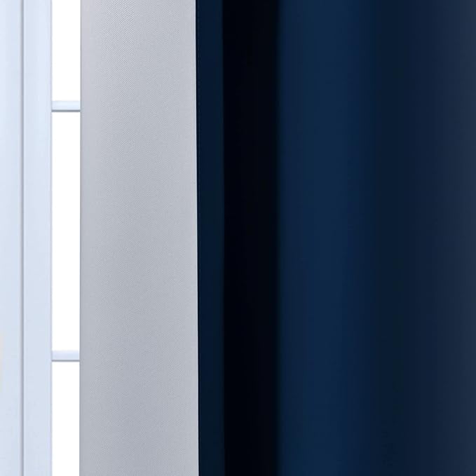 Yakamok Ombre Curtains Blue and Greyish White for Living Room,42Wx63L | Room Darkening Curtains 63,Thermal Insulated Gradient Color Drape,Light Blocking Grommet Window Curtains for Bedroom,2 Panels