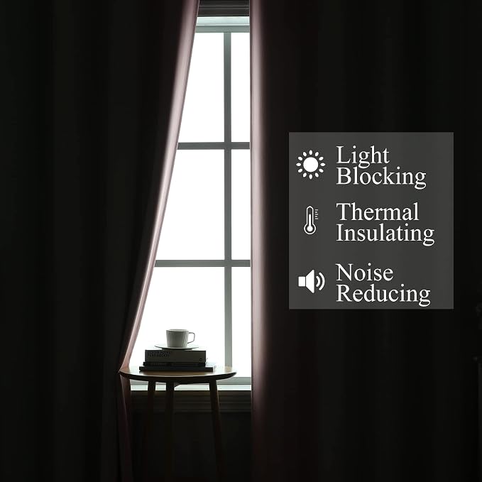 Estelar Textiler Pink and Sage Green Ombre Blackout Curtains 45 Inch Length 2 Panels, Full Room Darkening Gradient Drapes for Bedroom, Thermal Insulated Grommet Short Curtains for Bathroom, 42Wx45L