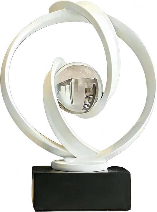 AWNR Gold Abstract Sculpture House Decor Aesthetic - Home Décor Accents for Nightstand, Shelves, Dining Room, Entryway Table, Office, Desk Accessories (White)