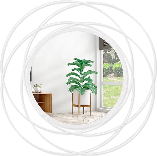 Wall Mirror Modern Metal Frame Arts Circle Mirror for Wall Decorative Home Living Room Balcony Bedroom Bathroom Hallway Farmhouse Entryway Gold 16” x 16”
