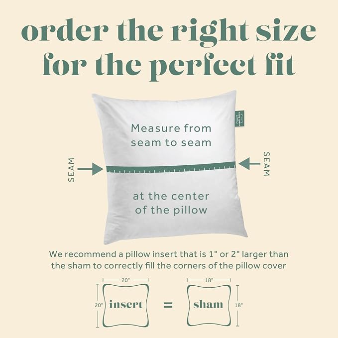 ComfyDown 29x29 Throw Pillow Insert, Down & Feather Fill, 100% Cotton Cover, Made in USA – Premium Soft Decorative Pillow Form Sham Stuffer for Bed, Sofa & Couch