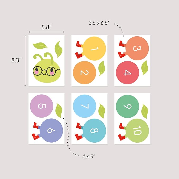 Teddylabels - Caterpillar - Easy-to-Apply & Removable Wall Stickers: Transform Your Toddlers Bedroom with Durable, Vibrant Peel-and-Stick Wall Decor – Stickers for Kids