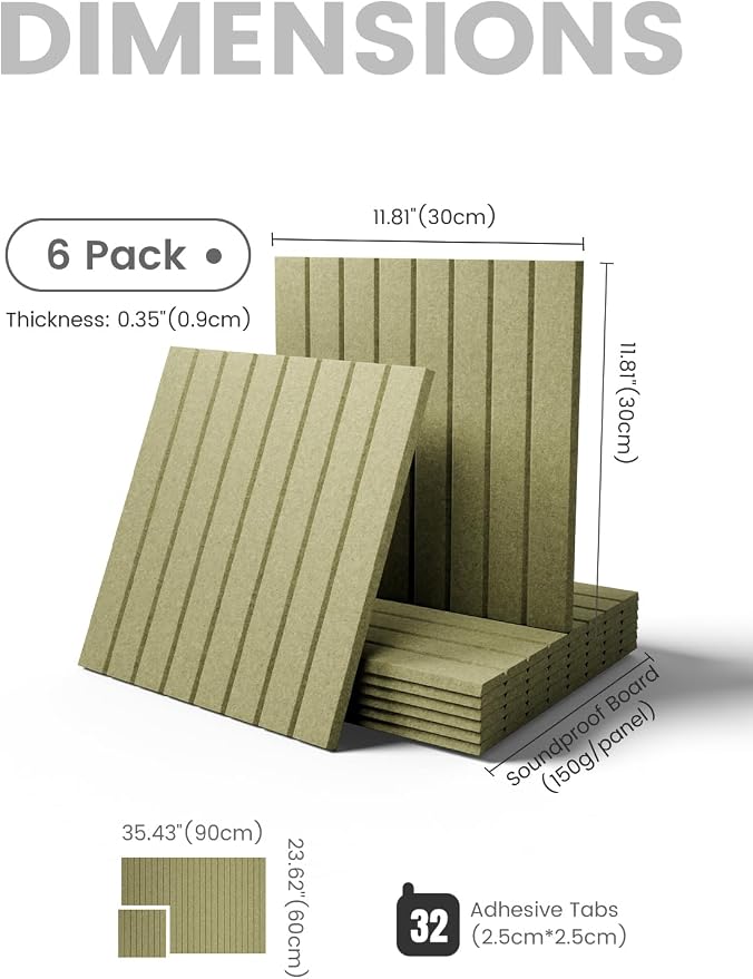 Fluxynara Large Felt Bulletin Board 48" x 36" Cork Board Alternative - 6 Pack with 32 Safe Removable Adhesive Tabs, Cork Boards for Walls Cork Board for Home Office Classroom Pin Board -Olive Green