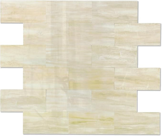 2026 New Upgrade Peel and Stick Backsplash Tile, Peel and Stick Wall Tile for Kitchen, Bathroom, Fireplace, Laundry (Light Orange, 10 Packs)