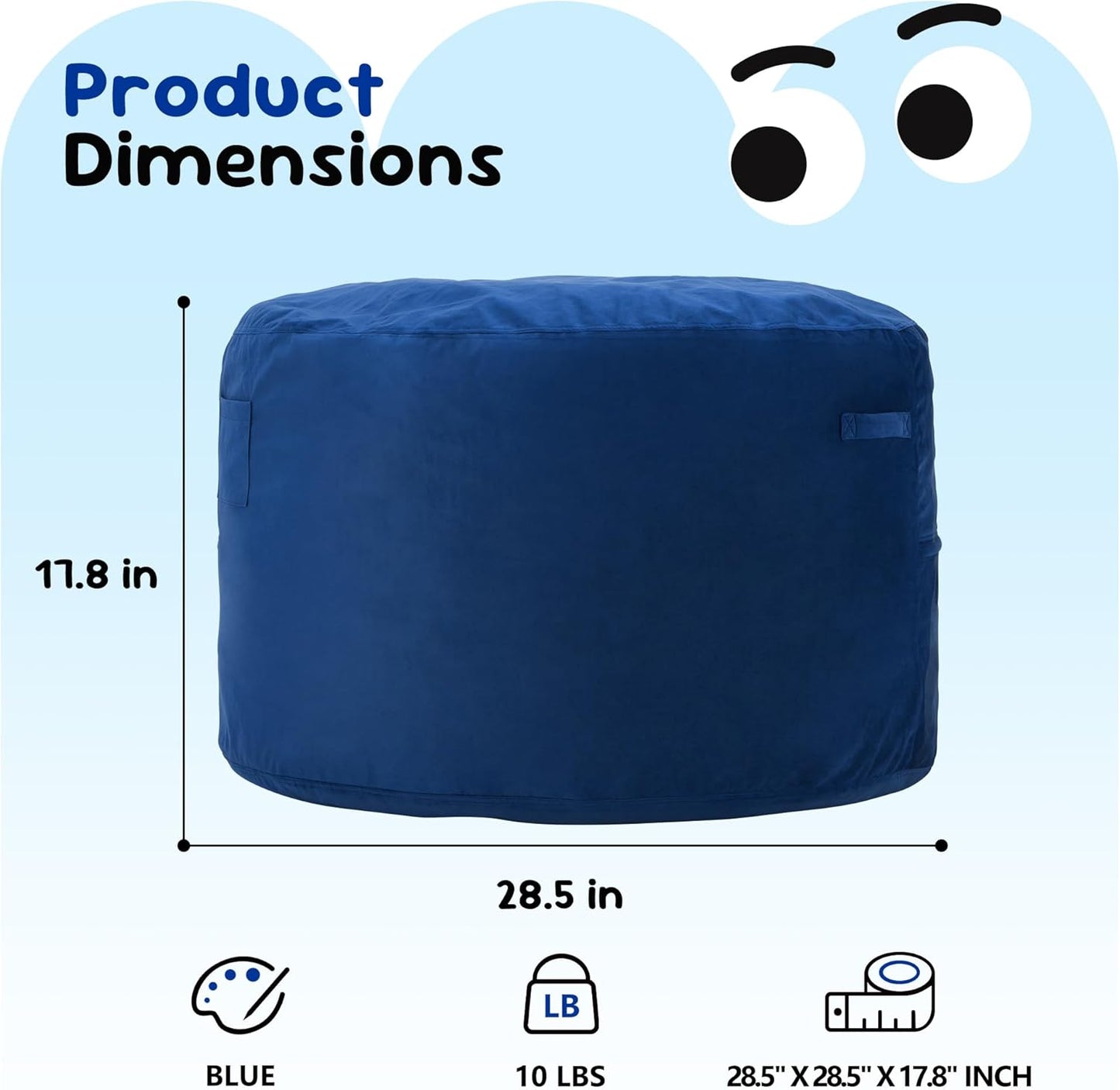 Hobestluk Bean Bag Chairs 2.5FT Bean Bag Chair with Memory Foam Filled & Machine Washable Cover,Beanbag Chair, Small Bean Bag Chairs for Playroom, Living Room, Bedroom