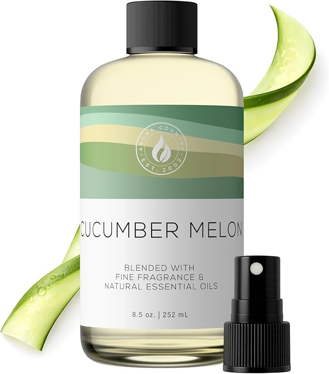 Aroma Country Cucumber Melon Luxury Diffuser Oil Refill (8.5 Fl Oz) | Hotel-Inspired • Long-Lasting Home Fragrance • for Aromatherapy, Reed Diffusers, Diffuser Machines & Room Sprays