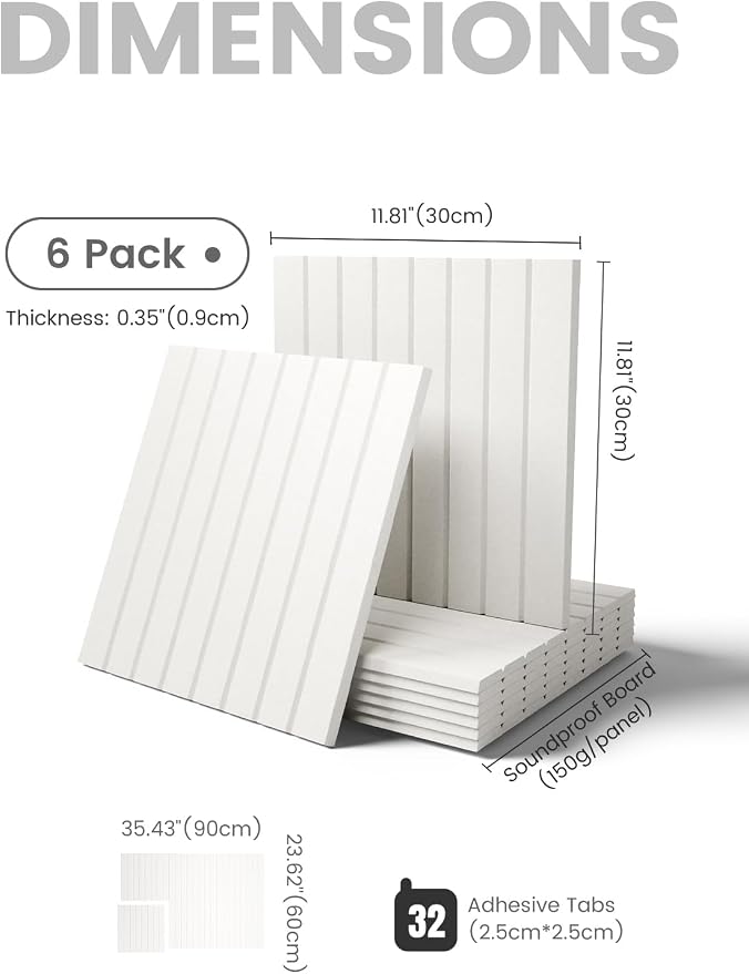 Fluxynara Large Felt Bulletin Board 36" x 24" Cork Board Alternative-6 Pack with 32 Safe Removable Adhesive Tabs, Cork Boards for Walls Cork Board for Home Office Classroom Pin Board -Milky White