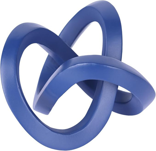 Navy Blue Knot Decor for Coffee Table Book,Chain Link Decor for Bookshelf Entry Table TV Stand,Knot Sculpture for Home Living Room,Accent Decoracions para sala,adornos para sala Modernos