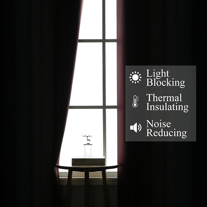 Estelar Textiler Navy Blue and Burgundy Red Ombre Blackout Curtains 54 Inch Length for Window, Room Darkening Thermal Insulated Energy Efficient Grommet Drapes for Bedroom,52x54 Inch,2 Panels