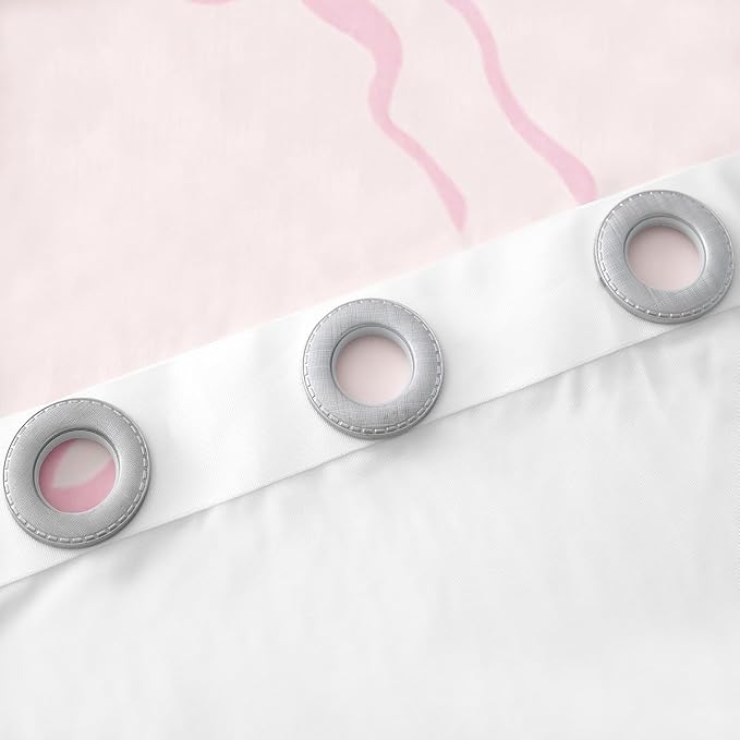 Erosebridal Bow Kids Window Treatments 52" Wx63 L,Pink Bow Girls Window Curtain Cute Kawaii Bowknot Curtain Ribbon Bow Print 30%-50% Blackout Curtains for Bedroom