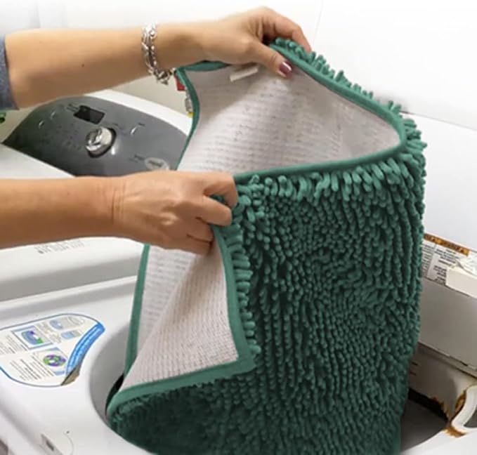 Muddy Mat® | Super Water Absorbent Door Mat Indoor, Microfiber Quick Dry Chenille Entryway Rug, Slip Resistant Front Door Mat,Indoor Mats for Entryway,Machine Washable Pet Rug, Seafoam Green 36"x120"