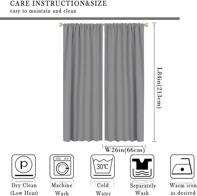 Vintage Bohemia William Morri Plant Flowers Blackout Window Curtains, Abstract Art Retro Plants Pattern Print Window Drapes, for Bedroom Living Room 26(W)*84(L) 2 Panels