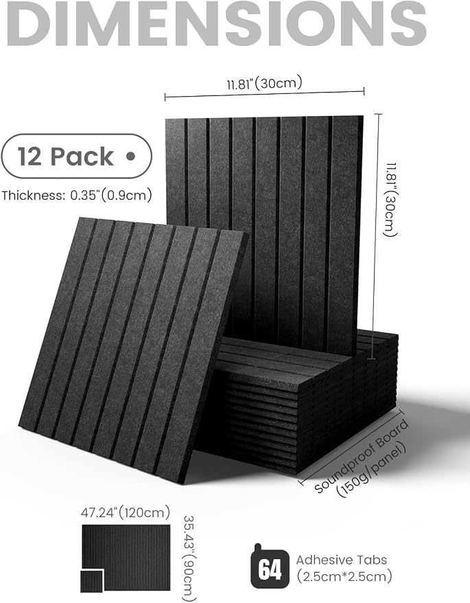 Fluxynara Large Felt Bulletin Board 48" x 36" Cork Board Alternative-12 Pack with 64 Safe Removable Adhesive Tabs, Cork Boards for Walls Cork Board for Home Office Classroom Pin Board -Charcoal Gray