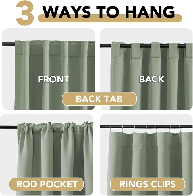 H.VERSAILTEX Blackout Curtains Thermal Insulated Window Treatment Panels Room Darkening Blackout Drapes for Living Room Back Tab/Rod Pocket Bedroom Draperies (2 Panels, Cyan, 52 x 54 Inch)