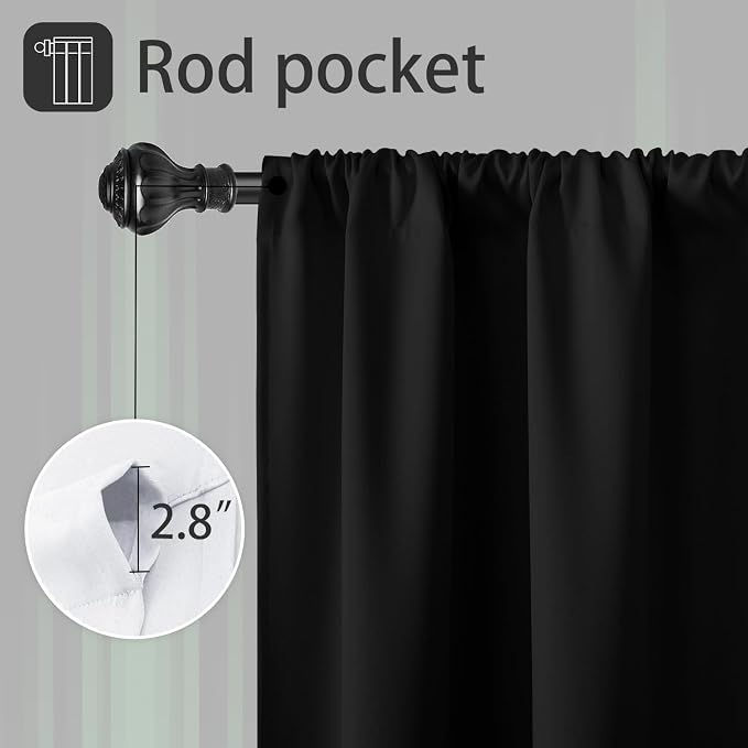 Coxila Black and Green Window Curtains for Bedroom 42 x 63 Inch Rod Pocket Dark Ombre Gothic Goth Mens Cool Gaming Anime Minimalist Art Modern Deco Living Room Treatment Set of 2 Curtain Panels Drapes