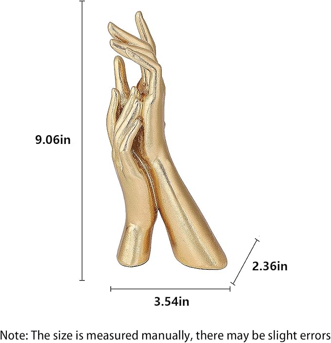 Golden Hands Sculpture Resin Statues Home Decor (Golden Hands) | Gold Hands Shelf Decor Electroplated Resin Statues Office Desktop Home Decor Bedroom Sculpture Indoor/Outdoor Ornament