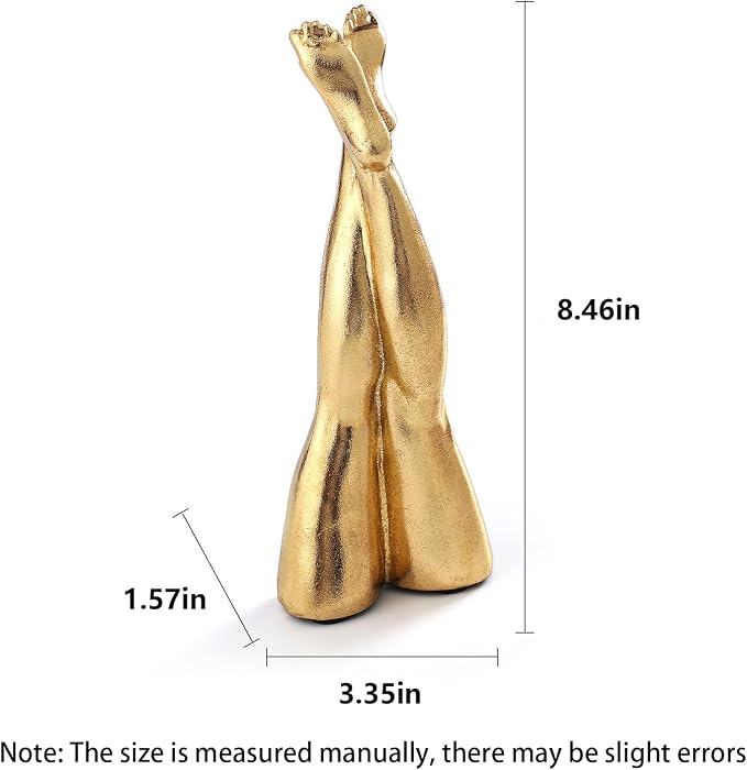 Golden Legs Sculpture Resin Statues Home Decor (Straight Leg) | Gold Legs Shelf Decor Electroplated Resin Statues Office Desktop Home Decor Bedroom Sculpture Indoor/Outdoor Ornament