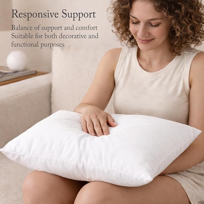 puredown® 12x48 Feather Down Pillow Insert, Set of 1 Large Lumbar Pillow Inserts for or Bed Cushion Couch Sofa, Decorative Long Pillow Insert with Down-Proof Cover