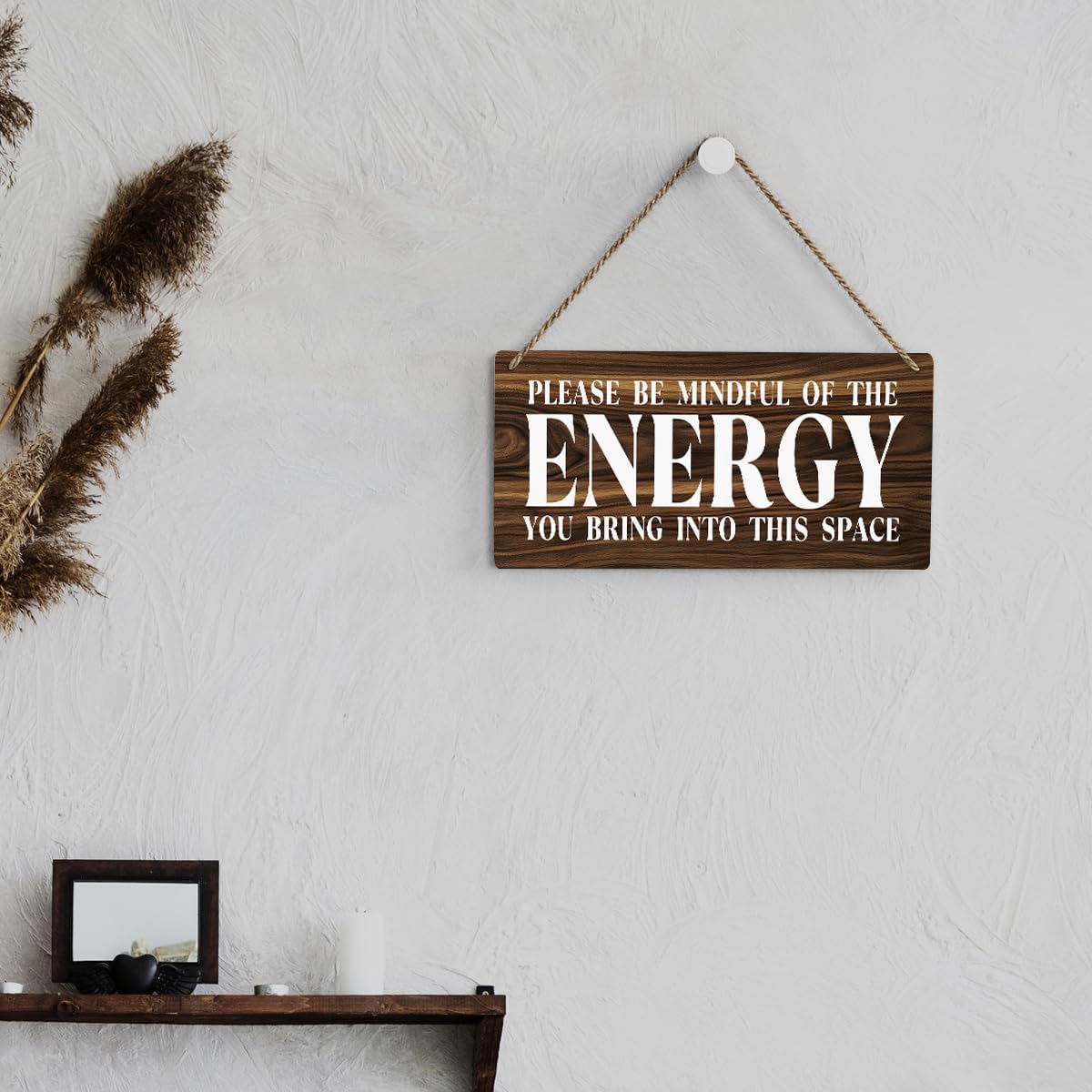 Inspirational Zen Wall Art, Positive Affirmations Wall Decor, Meditation Room Decor Spa Decor Spiritual Wall Art Decor Hanging Sign Wood Plaque Block for Home Office Bathroom Bedroom