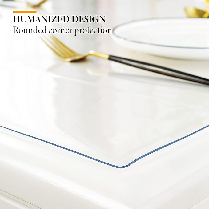 Deep Dream 1.5mm Clear Desk Cover Protector, 38×61 Inch Clear Desk Cover, Clear Desk Mat, Table Cover Tablecloth Protector Rectangle, Table Protector for Dining Room Table