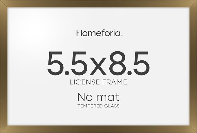 Homeforia 5.5 x 8.5 Business License Frame Bronze, High End Metal 5.5x8.5 Certificate Frame, 8.5x5.5 Document Frames for Wall or Tabletop, 5.5 by 8.5 Picture Frames, Tempered Glass, Wall Kit, Set of 2