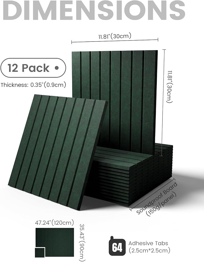Fluxynara Large Felt Bulletin Board 48" x 36" Cork Board Alternative-12 Pack with 64 Safe Removable Adhesive Tabs, Cork Boards for Walls Cork Board for Home Office Classroom Pin Board- Pine Green