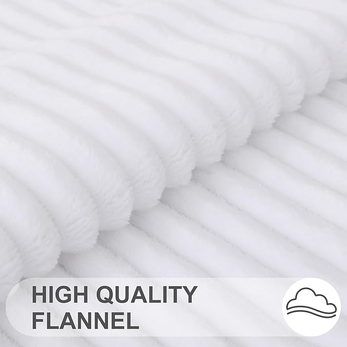 Simmore Decorative Fall Throw Pillow Covers 22x22 Set of 2, Soft Natural Plush Flannel Double-Sided Fluffy Couch Euro Sham Pillow Covers for Sofa Living Room, White