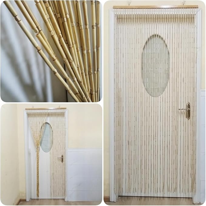 ave split Rainbow Colorful Hippie Wood Door Beaded Curtain Boho-Bohemian Wooden Doorway Beads Curtains Made of Wood&Bamboo-for Window,Door 056-ZJ (Wood Color)