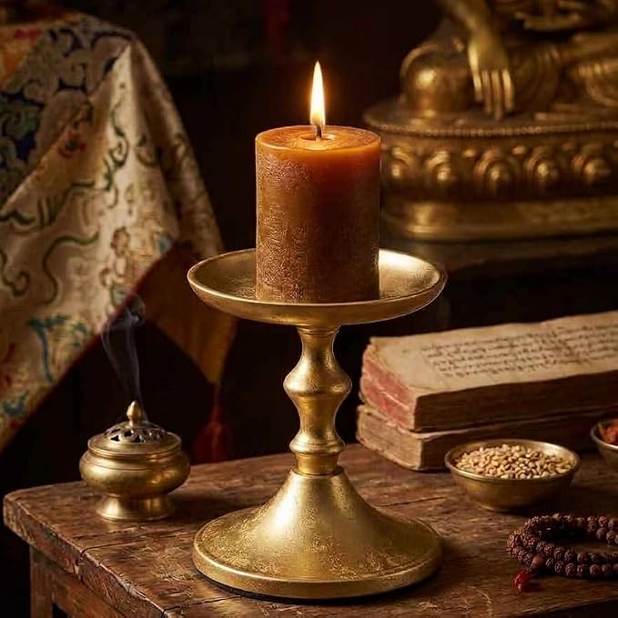 Hosley Aluminum Metal Decorative Pillar Candle Holder Gold Finish for Candles or Display, 5Inch High - Ideal for Weddings, Parties, Events, Home Decor, Gifts, Elegant