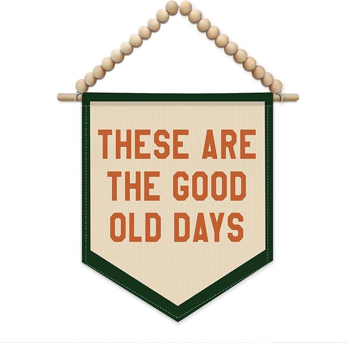 Inspirational These Are the Good Old Days Wall Art Decor, Kids Room Decor, Trendy Retro Boho Nursery Wall Hanging Display Pennant Flag for Kids Boy Girl Nursery Room Bedroom Playroom Classroom