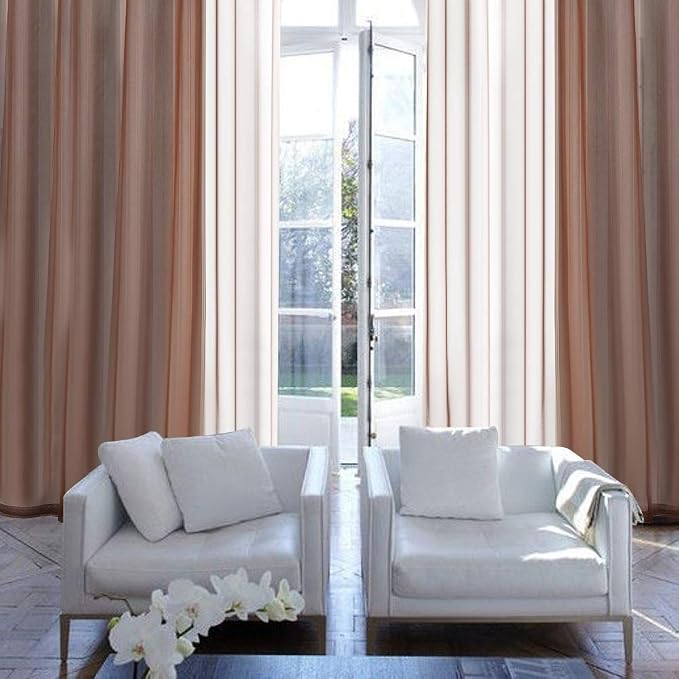 MIULEE 2 Panels Chocolate Brown Semi Sheer Window Curtains Elegant Grommet Top Window Voile Drapes/Treatment Linen Textured Panels for Bedroom Living Room (54X72 Inches Dark Brown)
