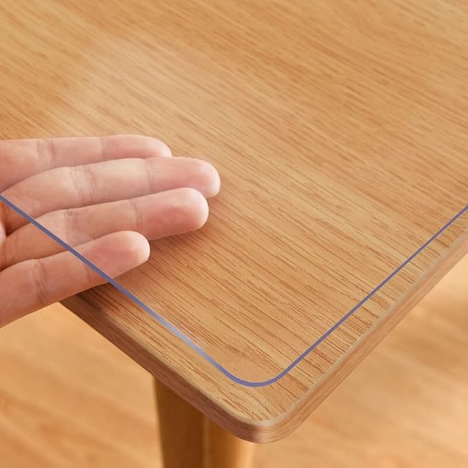 46X72 Inch New Clear Table Pads for Dining Room Table Transparent PVC Table Cover Protector Heat Resistant Easy Clean Wipeable Vinyl Desk Pad Mat Clear Plastic Tablecloth Protector 1.5mm Thick