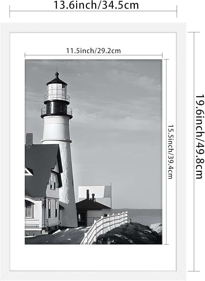 Picrit 14x20 Picture Frame 3 Pack, White Poster Frame, Display Poster 12 x 16 with Mat or 14 x 20 without Mat for Horizontal or Vertical Wall Mounting
