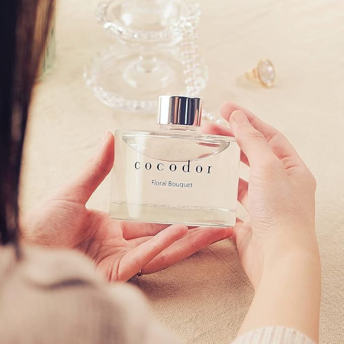 COCODOR Signature Reed Diffuser Set/April Breeze / 6.7oz /2 Pack/Home Fragrance Diffuser, Oil Scent Diffuser for Bathroom Shelf Decor