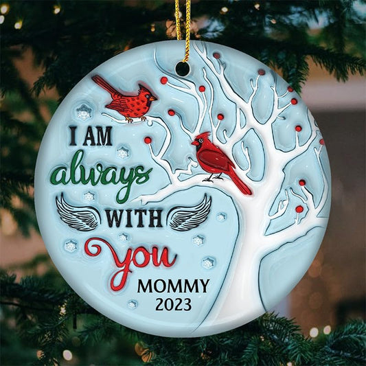 Pawfect House I'm Always with You, Personalized Christmas Memorial Sympathy Gifts for Loss of Grandma, Grandpa, Mom, Dad, Family Ceramic Ornaments, in Memory of Christmas Ornament, Housewarming Gifts