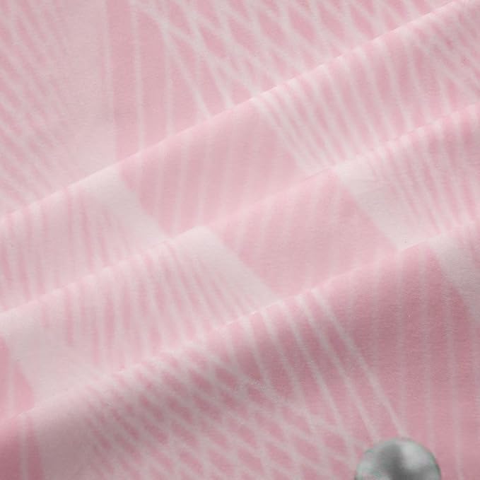 jejeloiu Pink and Black Darkening Drapes Strip Lines Curtains for Bedroom for Kids Women Men Ombre Pearl Printed Blackout Curtains Geometric Window Treatments(2 Panels, 42 x 90 Inch)