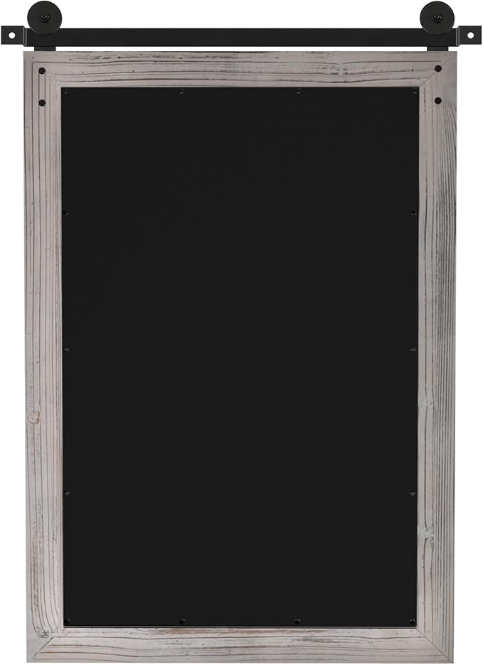 COGOOD Bathroom Mirrors for Over Sink - 22 x 30 Farmhouse Barn Door Wall Mirror for Bathroom, Living Room, Entryway Wall Decor Grey