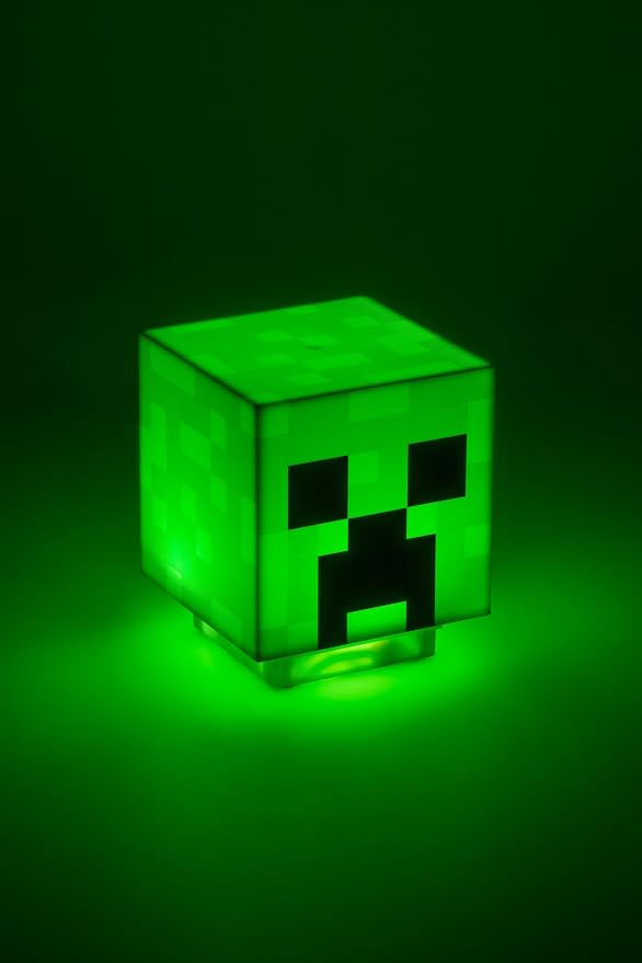 Paladone Minecraft Creeper Desk Light with Official Creeper Sounds, Handheld Night Light for Kids Room or Gamer Décor - Licensed Minecraft Gifts