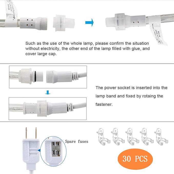 100ft LED Rope Lights Outdoor, 720 LED Connectable and Flexible Tube Lights with 8 Modes, Waterproof LED Rope Lighting for Garden, Patio, Pool, Bedroom, Party, Indoor Outdoor Decoration (Multicolor)