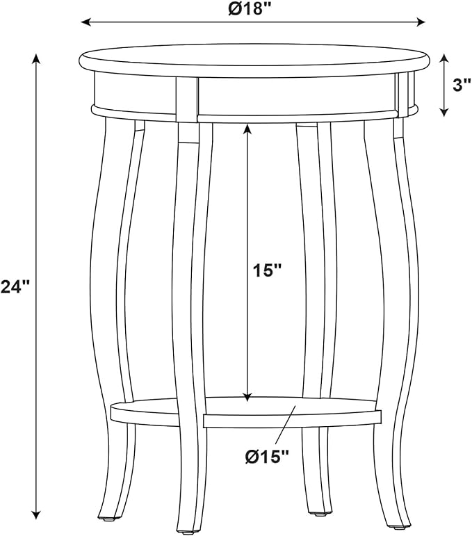 Powell Furniture Powell Hazelnut Round Shelf Table,, 18"L x 18"W x 24"H