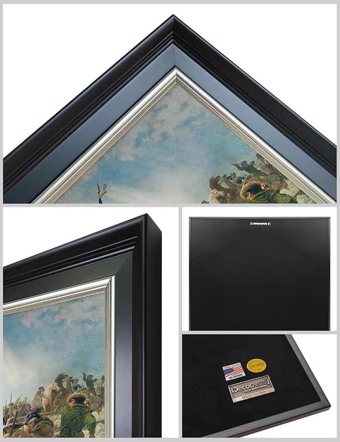 DECORARTS - Washington Crossing the Delaware by Emanuel Leutze. Giclee Prints on Canvas. Fine Art Reproduction with Framed Wall Art. Perfect for Wall Decor. Total Size w/Frame: 21.25x15.25