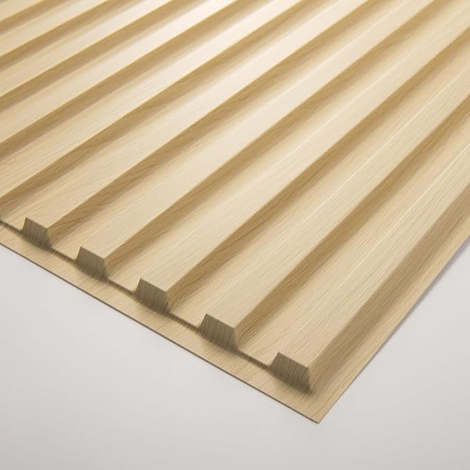 Art3d 12-Pack Slat Design 3D Wall Panels for Interior Wall Decor, 2x4 FT PVC Decorative Drop Ceiling Tiles - Oak, 24 x 48in.