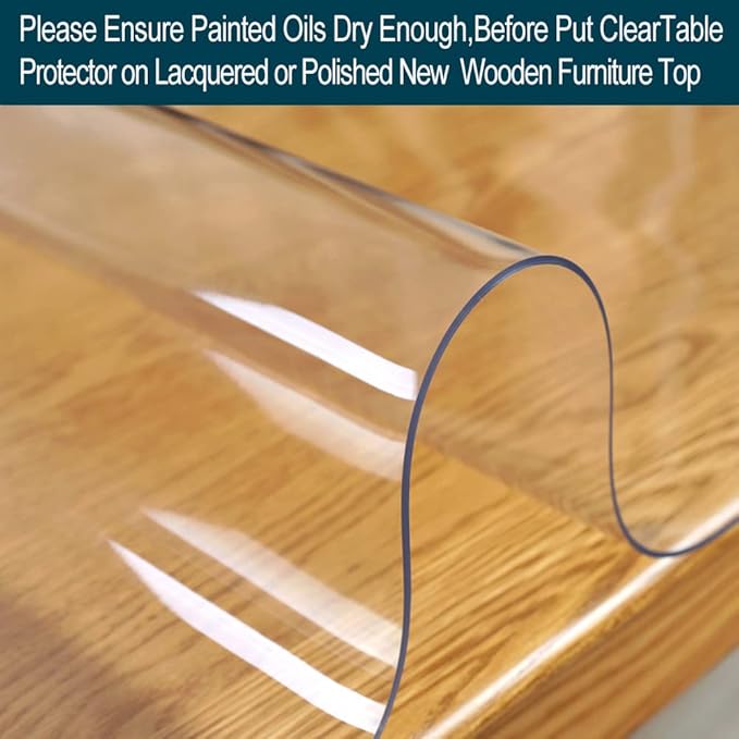 16x16 inches 2 Packs Clear Office Computer Desk Mat PVC Blotter Pad Refrigerator Top Cover Protection Sofa End Side Night Study Tablecloths Protector Crystal Square Easy Clean Wipeable Scratchproof