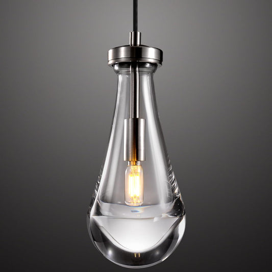 Modern Raindrop Pendant Lights, Kitchen Island Pendant Lights, Nickel Colored Brass Base Dining Room Light Fixture, and Interior Chandelier in The Living Room Hallway, Including The Bulb