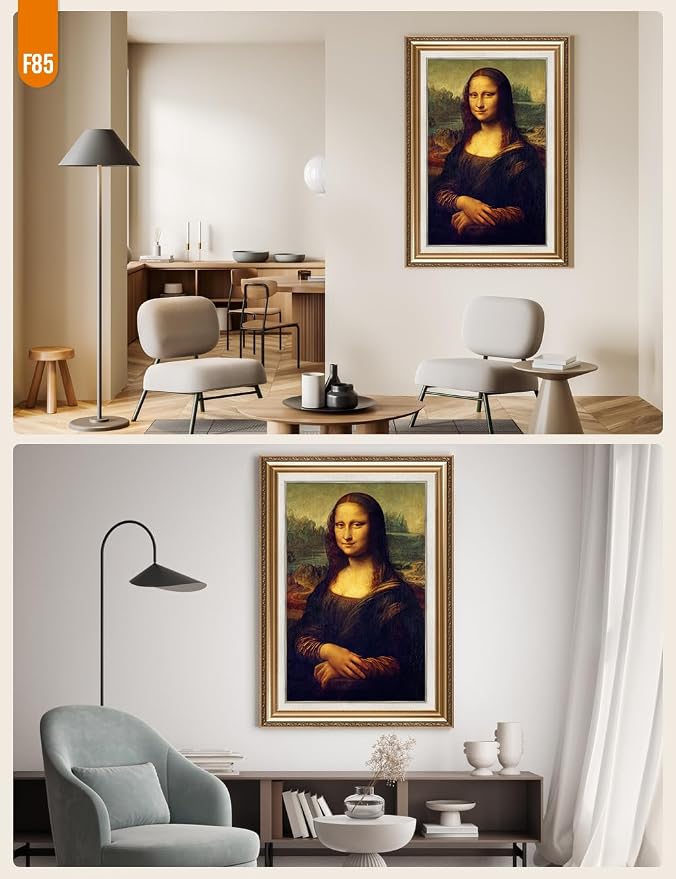 DECORARTS - Mona Lisa by Leonardo DaVinci. World Famous Painting Reproduction. Giclee Prints in Classic Golden Frame Ready to Hang