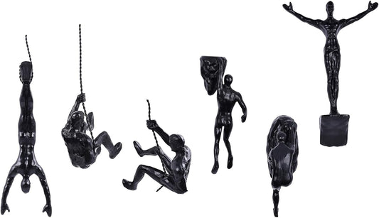 Set of 6 Climbing Men Wall Art Decor Sculpture,Nordic Modern Simplicity Decorative Wall Art, Climbing Man Sculptures,Home & Office Climber Gifts