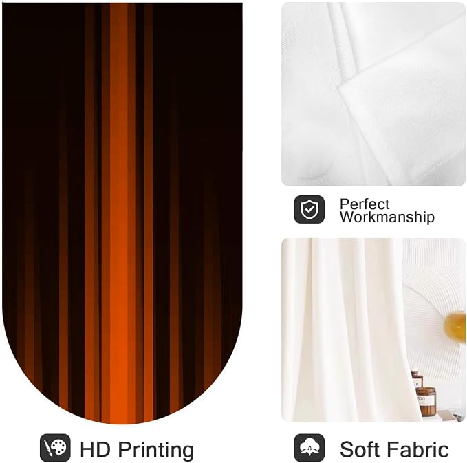 Coxila Burnt Orange Window Curtains for Bedroom 42 x 63 Inch Rod Pocket Black Fall Terracotta Rust Ombre Gothic Autumn Modern Dark Goth Cool Home Bedroom Living Room Treatment Set of 2 Panels Drapes