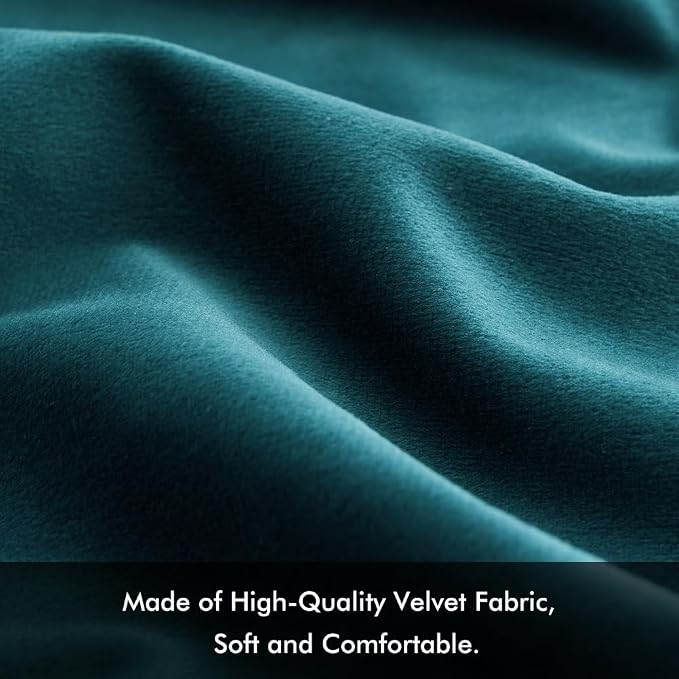 MIULEE Velvet Throw Pillow Covers 20x20 inch, Pack of 2 - Teal, Soft Solid Decorative Pillow Covers Square Cushion Cases Modern Luxury Home Decor for Spring Couch Sofa Bedroom
