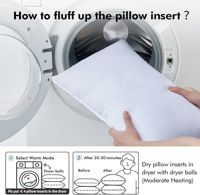 MIULEE 16x26 Synthetic Down Alternative Pillow Insert Decorative Throw Pillow 16 x 26 Inch Body Bed Sleeping Ultra Soft Fluffy Form for Sofa Couch Bed